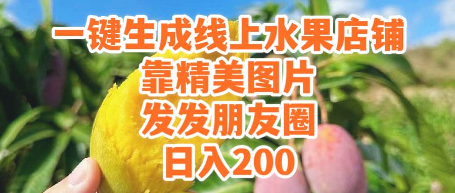 一键生成线上水果店，靠精美图片发发朋友圈，也能日入200-13资源网