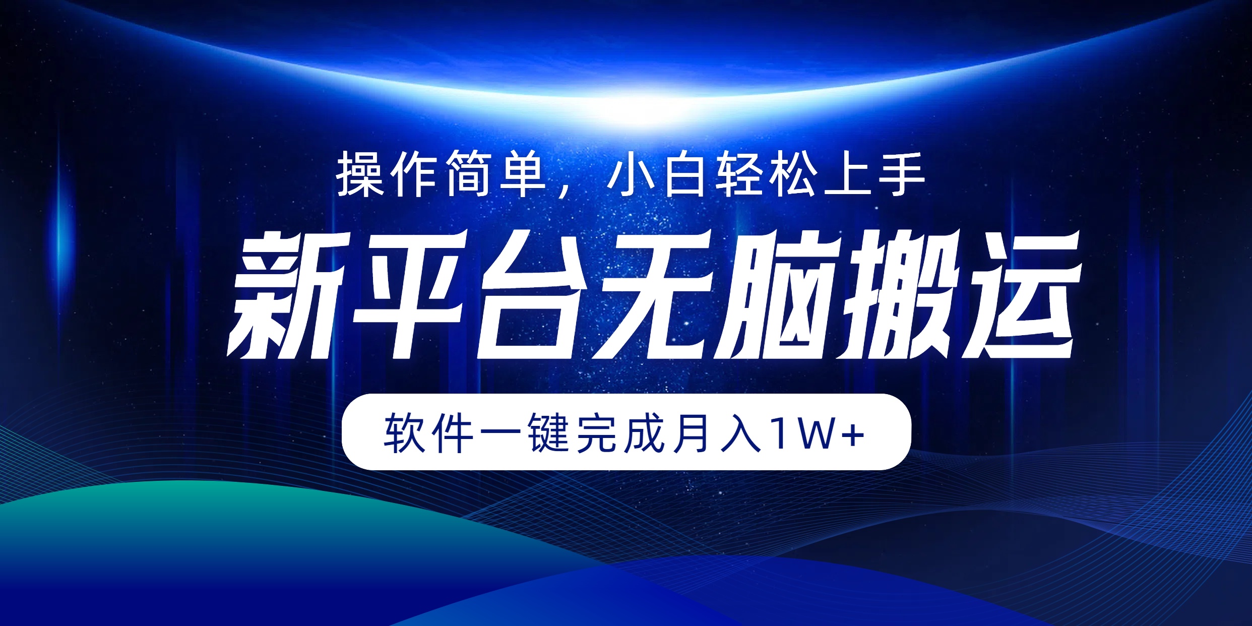 新平台无脑搬运月入1W+软件一键完成，简单无脑小白也能轻松上手-13资源网